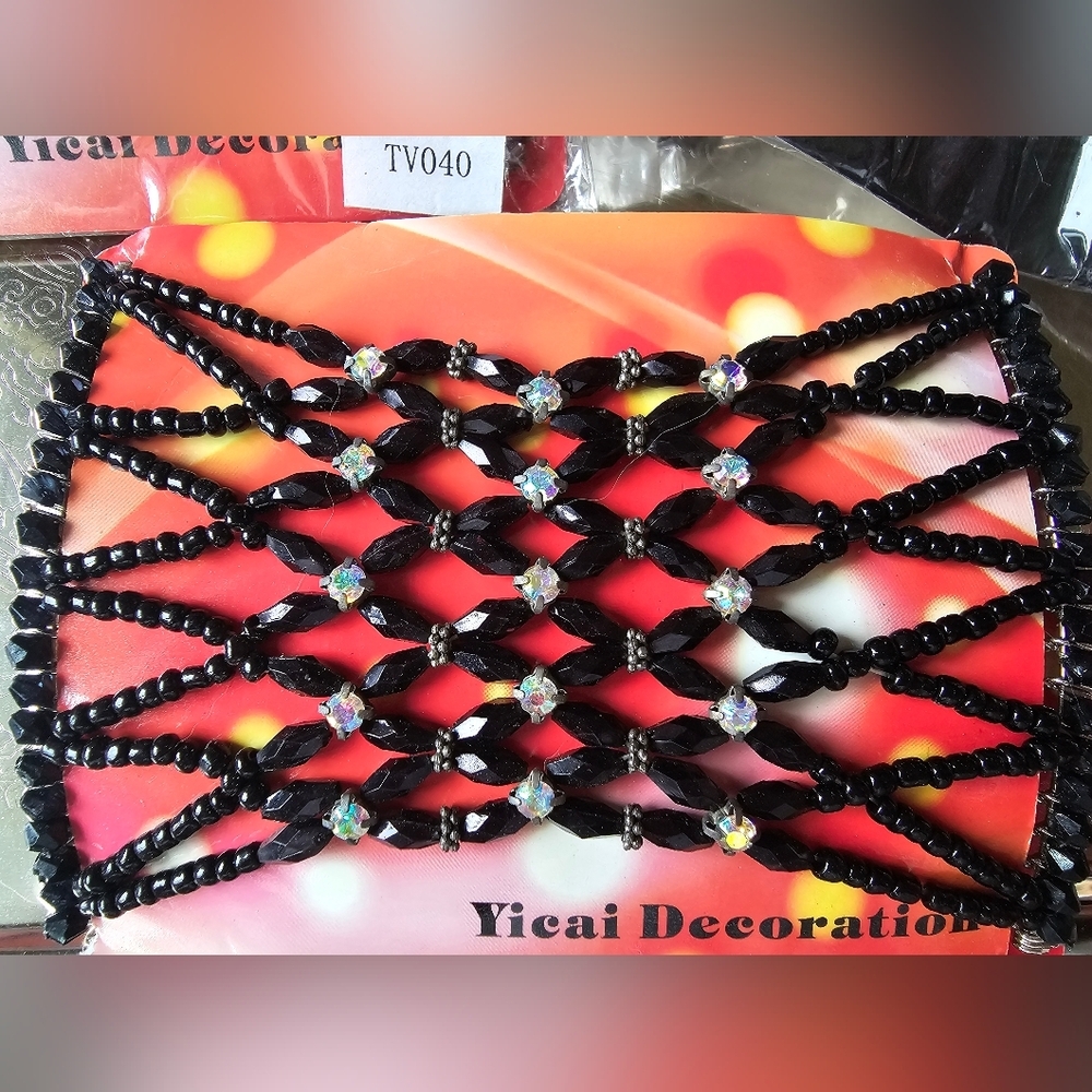 New Beaded Comb Hair Accessories - 3 Sets - Purple & Black - Picture 3 of 8